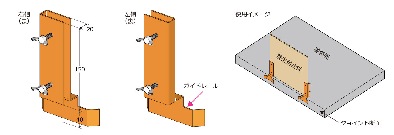 養生板スライダー(ジョイント用) 概要図