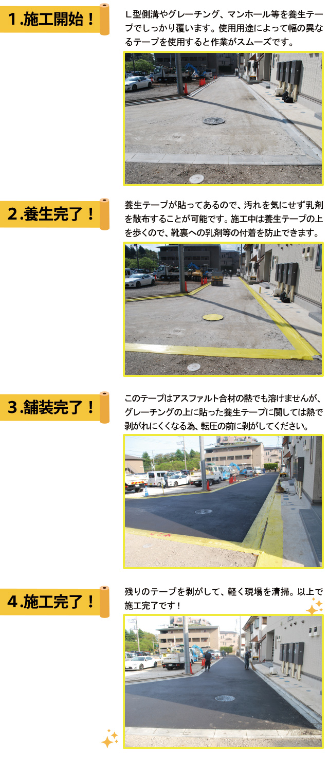 送料無料お手入れ要らず 舗装用養生テープ 100mm×30m