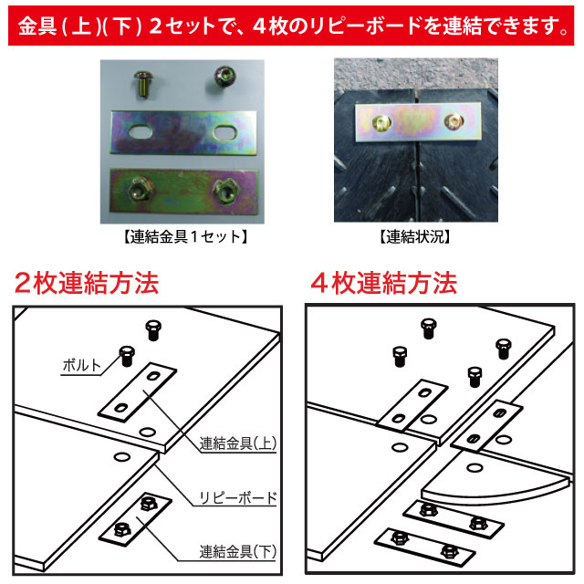 リピーボード用接続金具連結方法