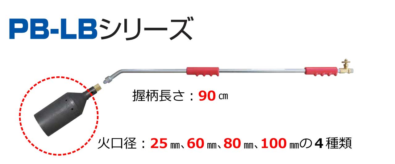 アスファルト舗装・補修工事に！！ HANTA プロパンバーナー PB-LBシリーズ (ホース5ｍ) 【送料無料】