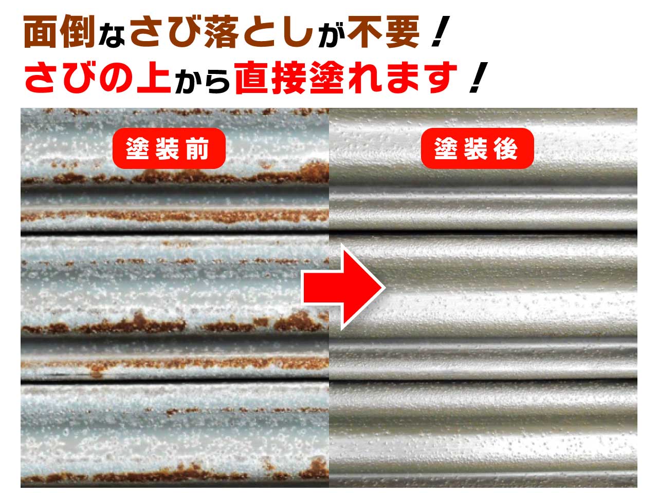 赤さびを黒さびに変えてさびをガッチリホールド!!　水性さびホールド